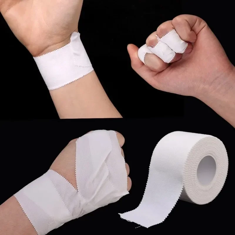 2.5/3.8/5cm Sports Tape 9.1m White Athletic Bandage for Trainers Fitness First Aid Injury Wrap for Fingers Ankles Wrist Tool