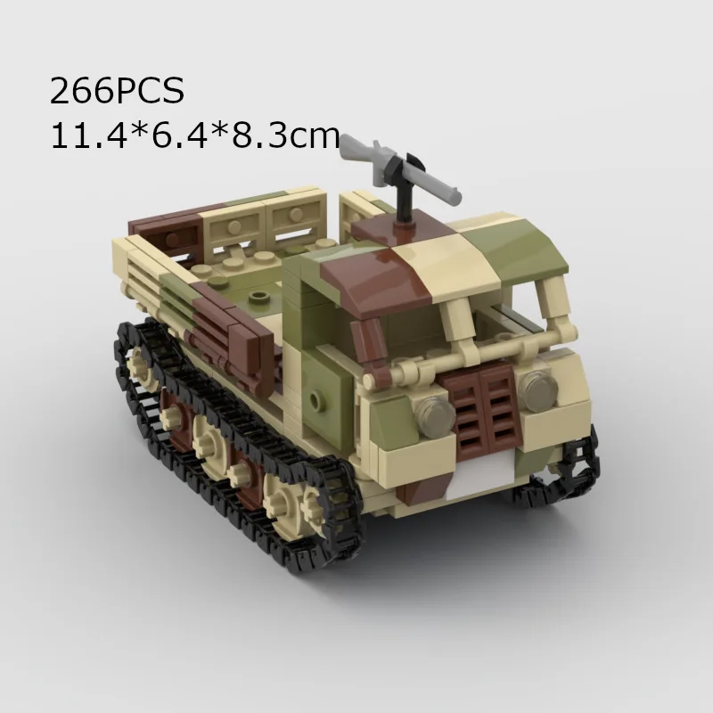 

MOC Building Blocks Military Series German WWII Truck Model with Tracks Children's Educational Small Part Assembly Toy for Boys
