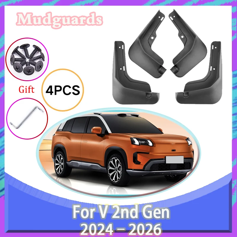 

Car Mudguards For GAC Aion V 2nd Gen 2024 2025 2026 Mud Flaps Splash Guards Front Rear Wheels Fender Anti-scratch Accessories