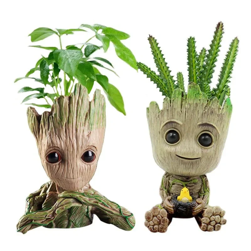 Groot Flower Home Decoration Vases Multifunction Groot Flower Pot Ornaments Arrangement Action Character Figurine Pen Holder