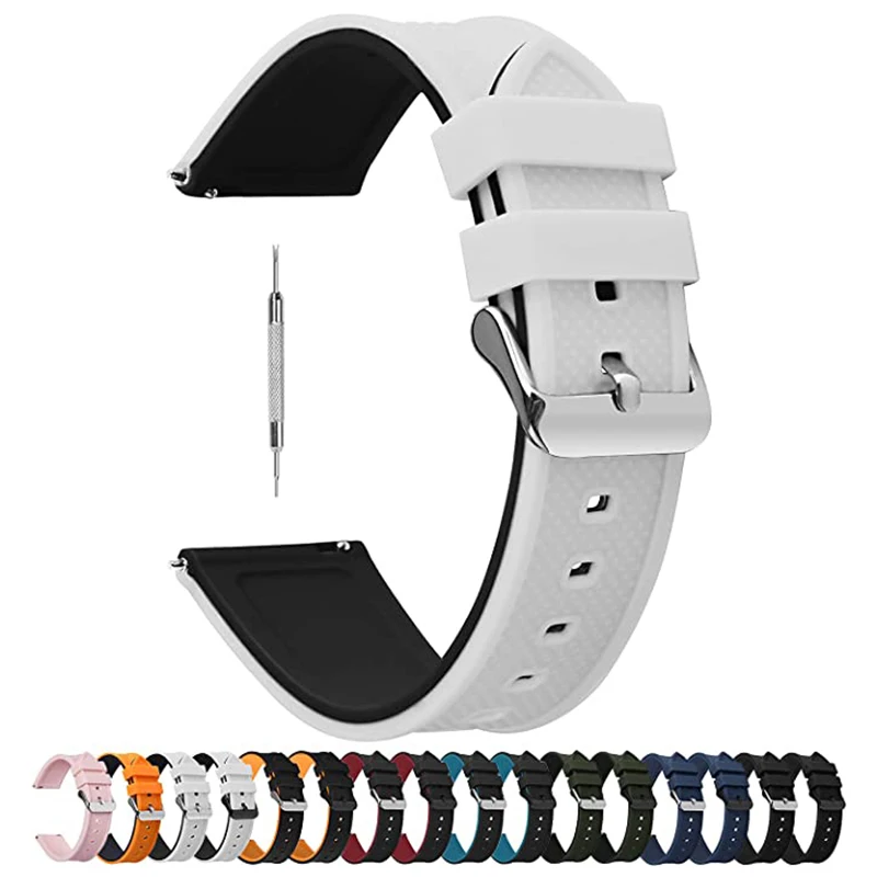 Quick Disassembly 20mm Watch Strap Silicone Watch Band 22mm Watchband Rubber for Samsung Galaxy Huawei Amazfit Garmin OPPO Watch