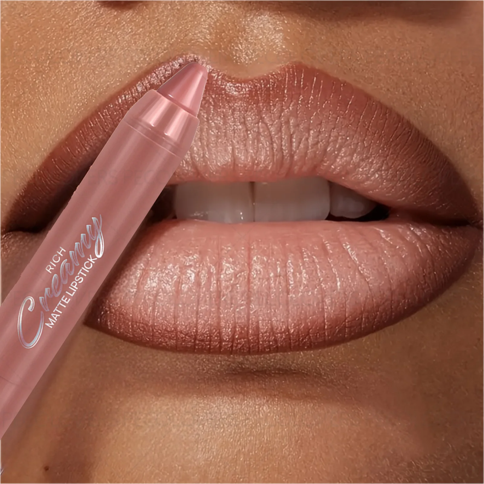 Matte lipliner en lippenstift 2-in-1 pen, definieer en vullende lippen, veegvaste, niet-uitdrogende formule, meerdere naakttinten voor elke dag