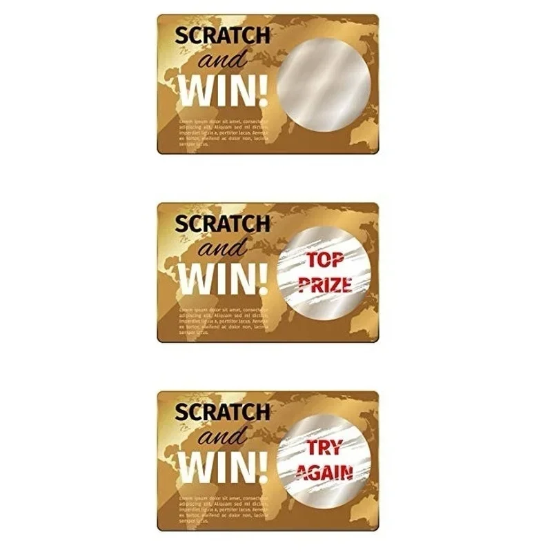 300pcs/roll Round Silver Scratch Off Stickers 1 Inch Labels Sticker for Party Activity Favors Stationery