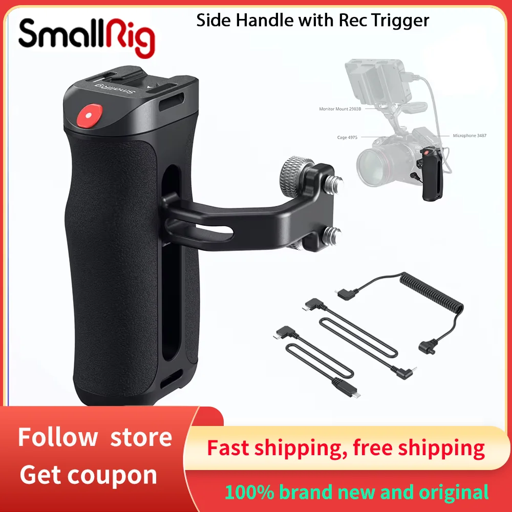 

SmallRig Camera Cage Handle With Rec Trigger Anti-slip Side Handle & a Built-in Recording Button For Sony Canon Fujifilm Camera