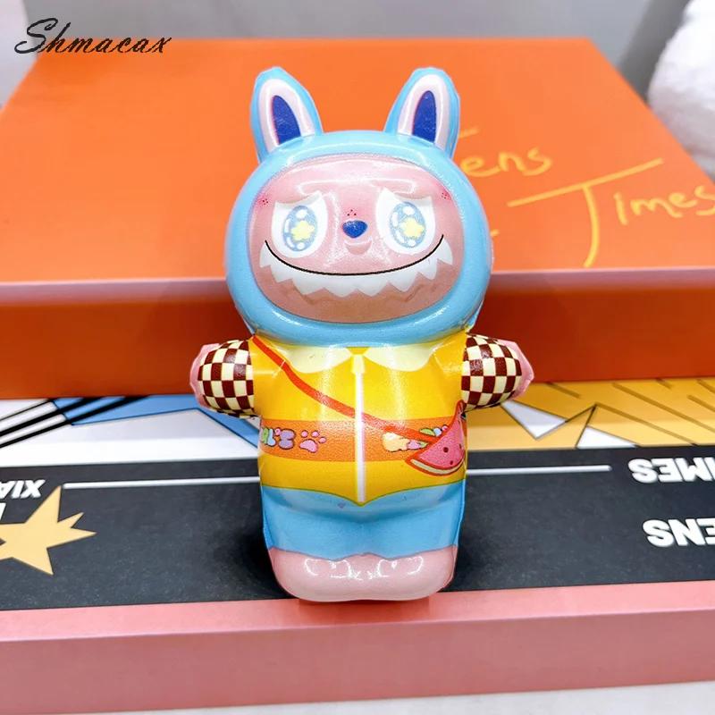 Nieuwe Anime Cartoon Labubu Trage Rebound Decompressie Speelgoed Decoratie Handgemaakte Ornament Gift Desktop Collectie Kerstcadeaus