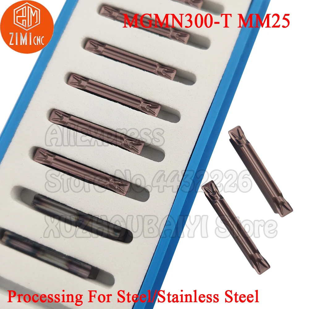 10P MGMN300-T MM25 MGMN300 T MGMN 300 Carbide Grooving Inserts Turning Tools CNC Cutter Lathe Slooting Blade for stainless steel
