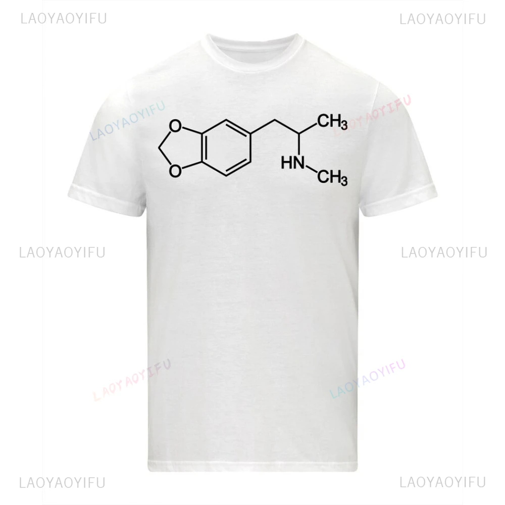 MDMA Molecule T-Shirt Methylenedioxymethamphetamine E Skeletal Formula Shirt Harajuku Casual Fashion Short Sleeve Man Tshirt