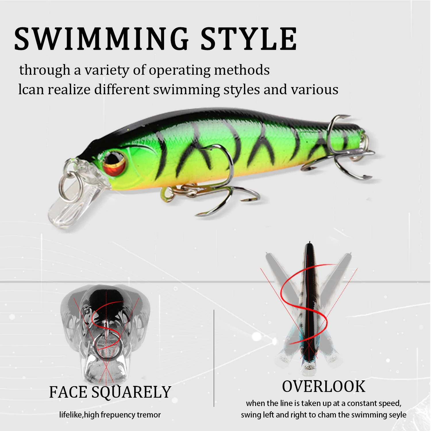 1pc Minnow Fishing Lure 7cm 5.7g Bass Artificial Hard Bait  Wobblers Crankbait 3D Eyes Sinking Plastic Baits Fish Pesca