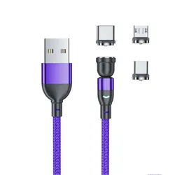 540 obracać kabel magnetyczny do szybkiego ładowania magnes ładowarka Micro USB typu C kabel do telefonu komórkowego przewód do iPhone Xiaomi