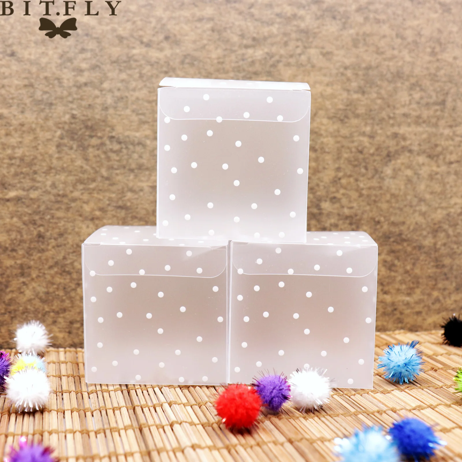 10pcs Transparent Candy Box PVC Square Boxes Chocolate Snacks Sweet Gift Box Cube Wedding Favor Mariage Birthday Party Supply