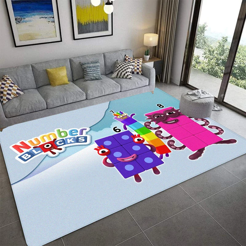 N-Number Blocks Printed Carpet Fashion Yoga Mat Non-Slip Carpet Bedroom Decoration Outdoor Carpet Bedroom Birthday Gift