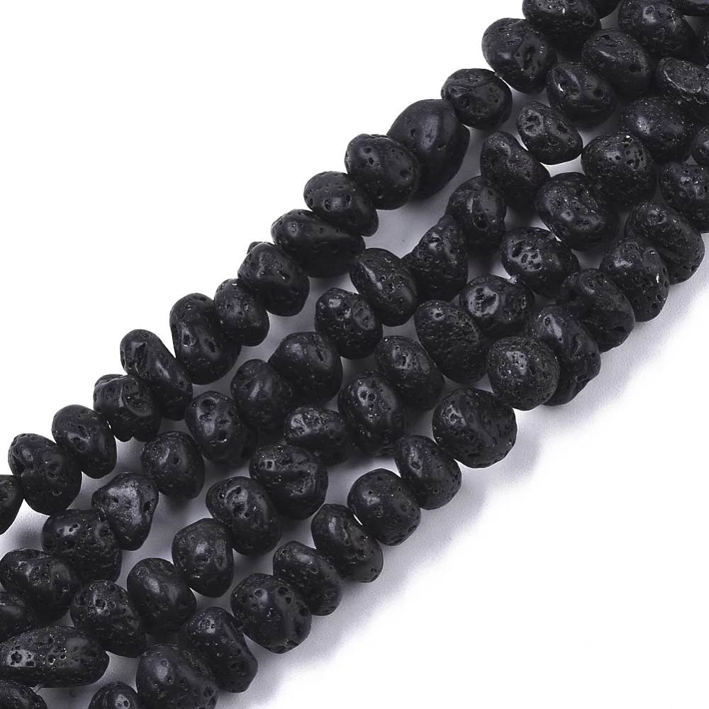 2 Strands Natural Shungite Stone Beads Strands, Nugget Shape 8-11x9-14x1.5-5mm for Healing Jewelry DIY Craft Supplies