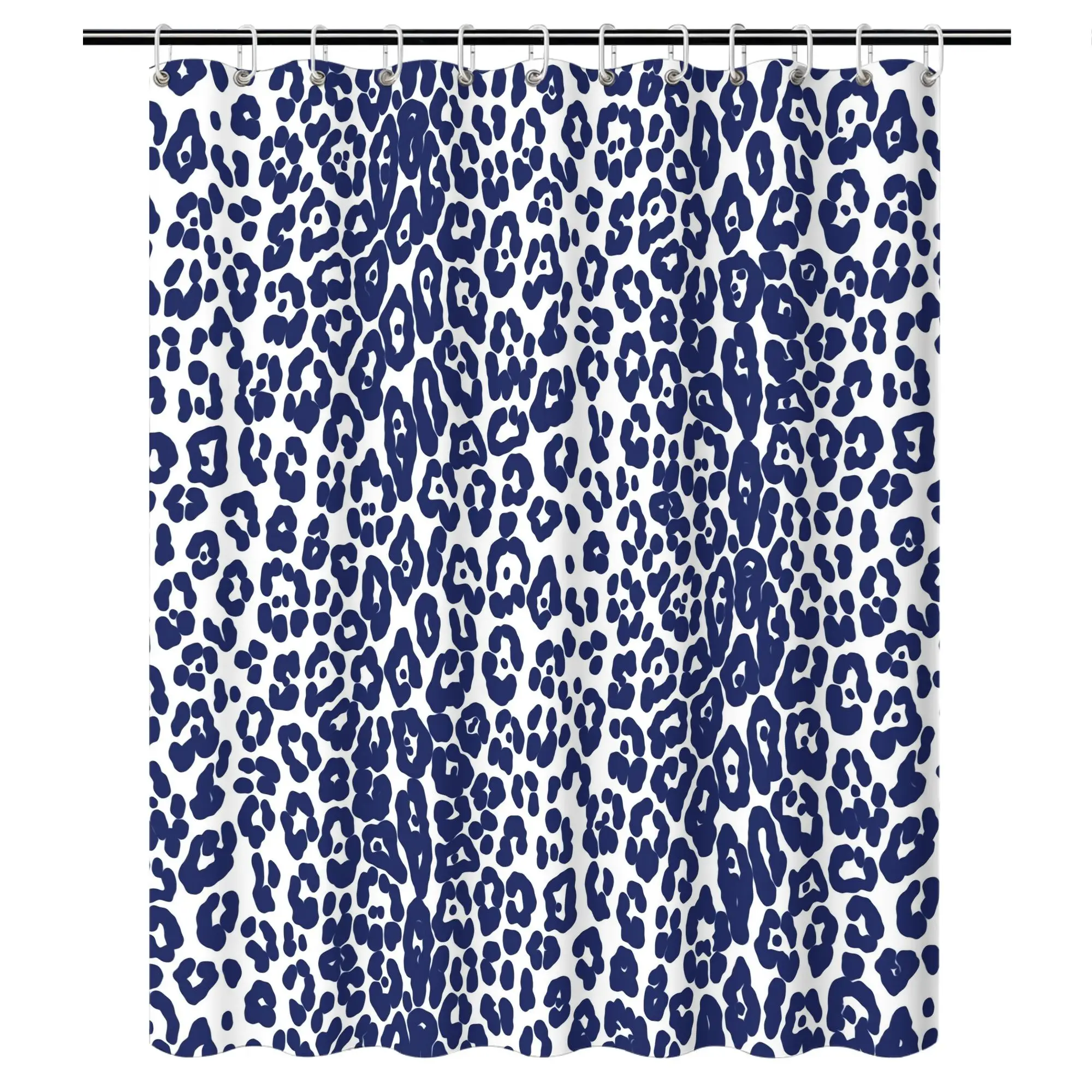 Blue Leopard Print Waterproof Shower Curtain Luxury Tropical Animal Print Bathroom Decor Curtain Accessories 90x180cm - view 5