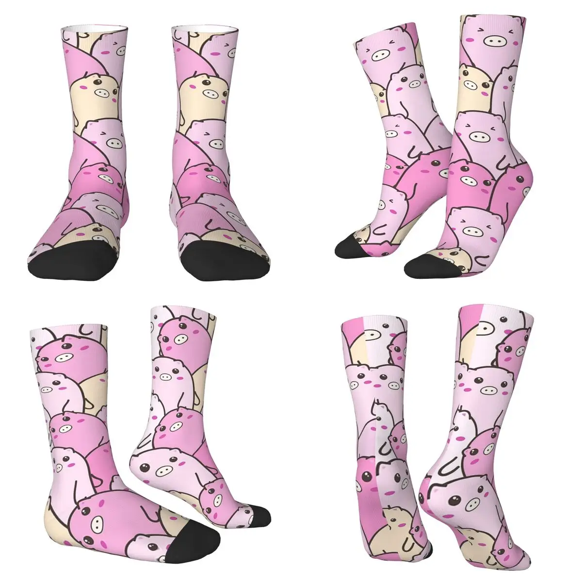 Cartoon Pink Pig Piggy Animal Socks Harajuku High Quality Stockings All Season Long Socks for Man Woman Valentine's Day Gifts