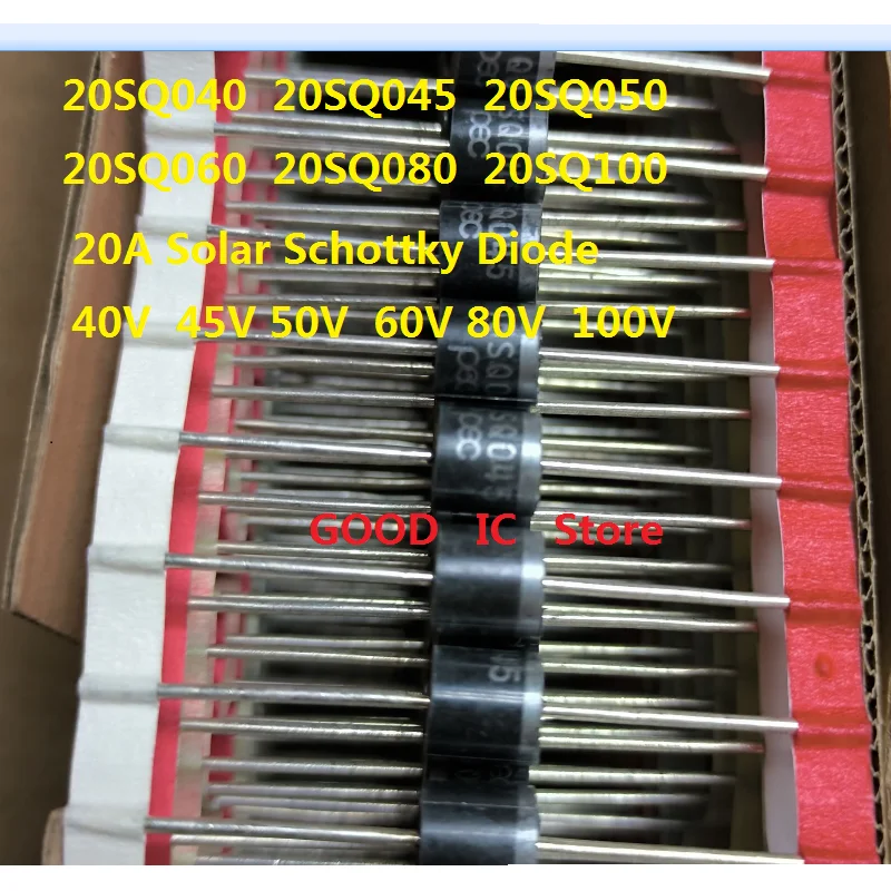 

500PCS New R-6 Original 20A Solar Schottky Diode 20SQ040 40V 20SQ045 45V 20SQ050 50v 20SQ060 80v 20SQ080 20SQ100V Anti Backflow