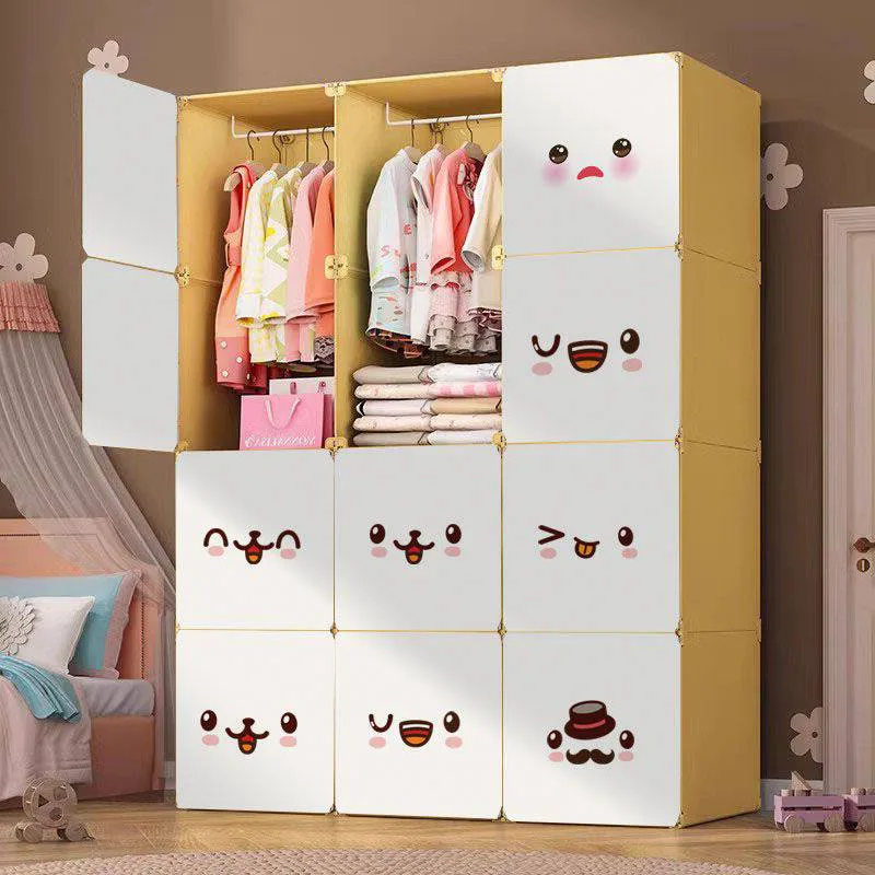 *-*Organizer Partitions Wardrobe Bedroom Clothes Storage Cabinet Plastic Living Room Wardrobe Modern Hotel Furniture