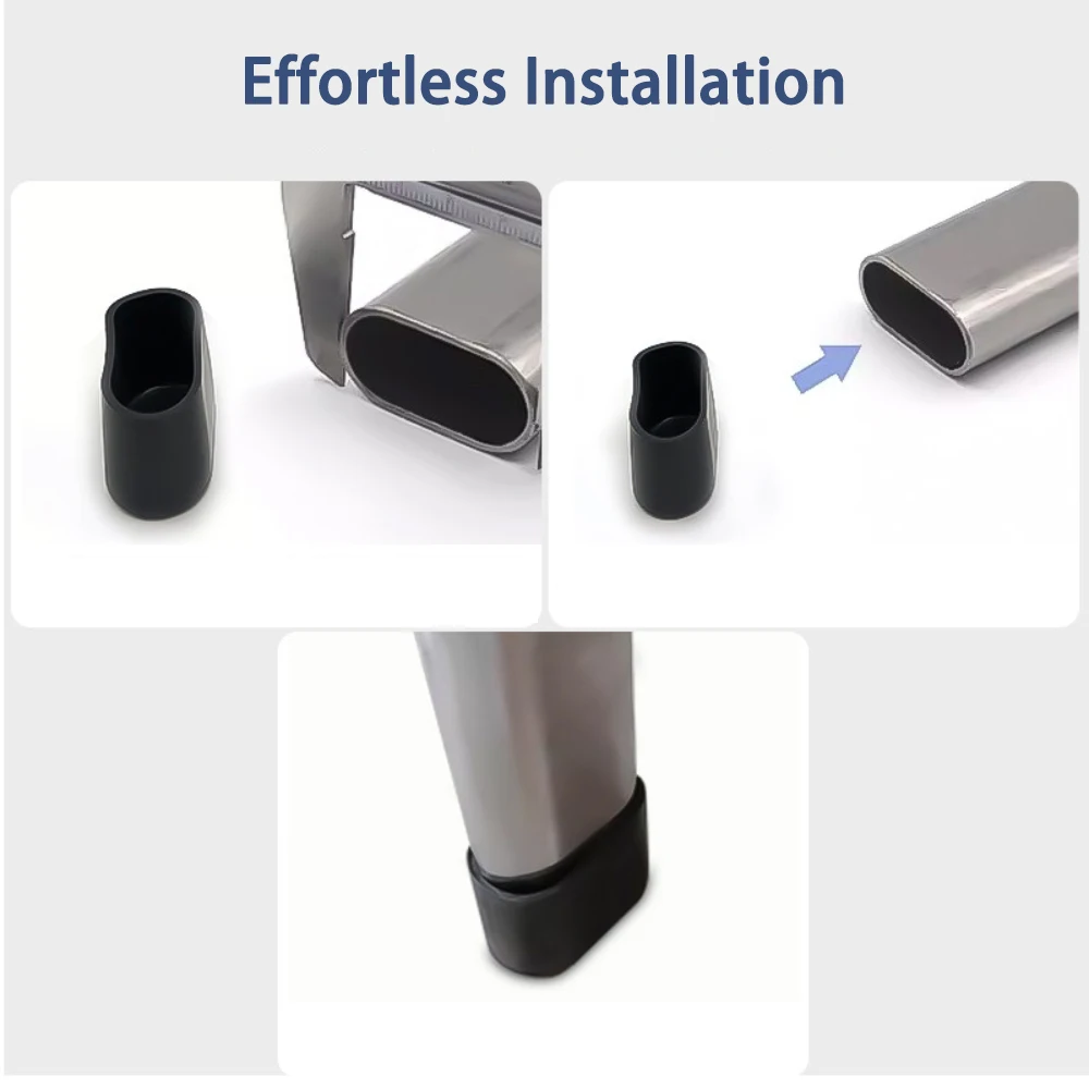 2-100Pcs PVC PP Oval Oblong Furniture Leg Caps Anti-Slip Pipe Sleeve Protector Cover For Chair Desk Metal Tube Feet Covers