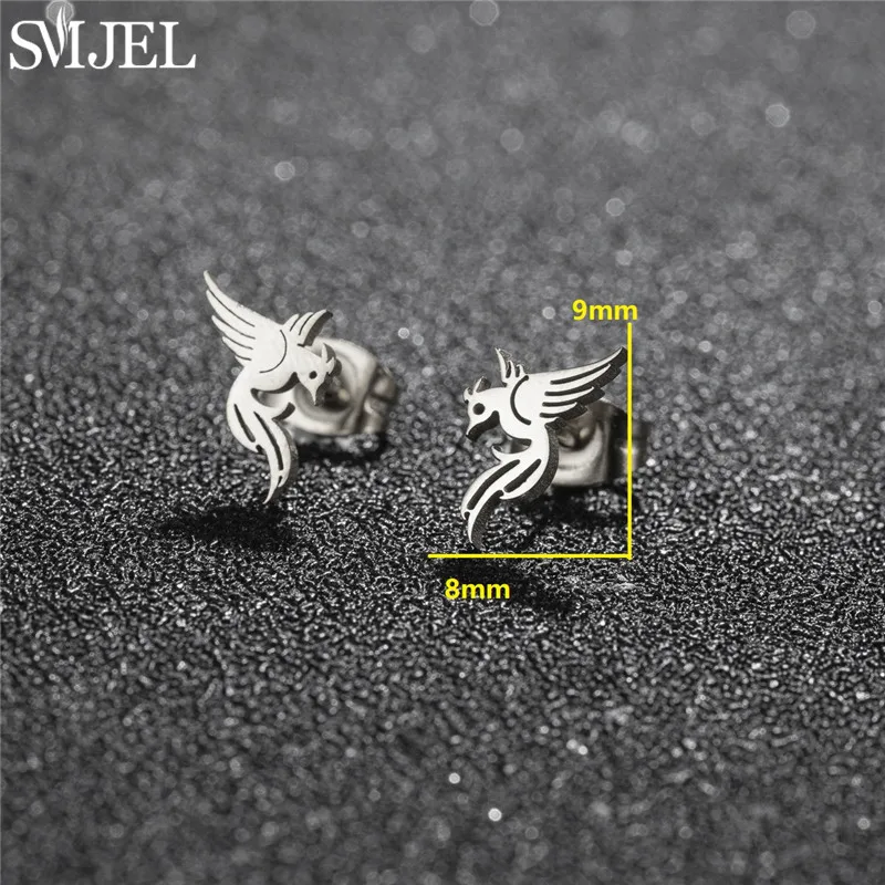 Multiple Animal Stainless Steel Earings Fashion Jewelry Minimalist Snail Owl Fox Dinosaur Stud Earrings Boucle D'Oreille Femme view 6