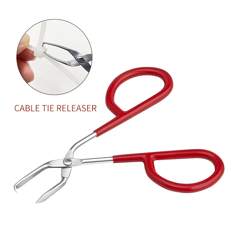 Stainless Steel Zip Tie Cutter Remover Tool Practical Cable Tie Opener with Comfort Silicone Handle