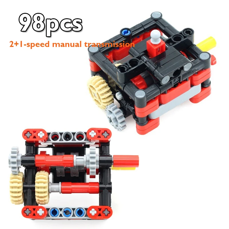 98 pièces 2 + 1 vitesses technologie de Transmission manuelle blocs de construction ensemble assemblage boîte de vitesses bricolage jouets MOC briques éducatifs enfants cadeaux