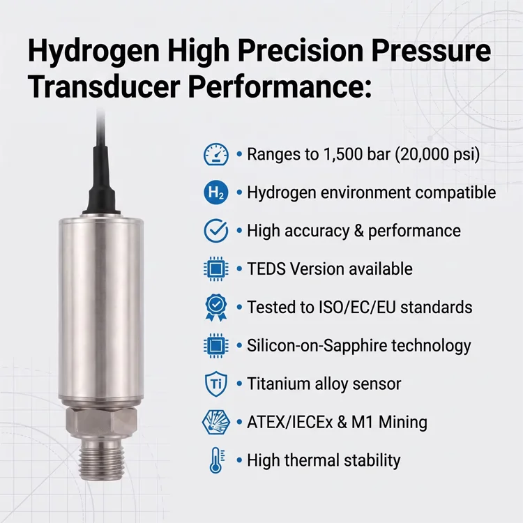 Silicon on Sapphire Tech High Precision Intrinsically Safe   Pressure Transducer 1500 bar Extreme Range