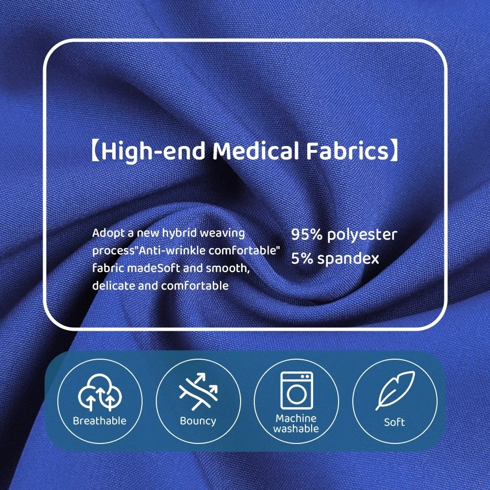 مستشفى طبيب التمريض مجموعة للجنسين الجراحية عداء ببطء البدلة قصيرة الأكمام الخامس الرقبة القمم ممرضة السراويل الصيدلة الزي الطبي بالجملة