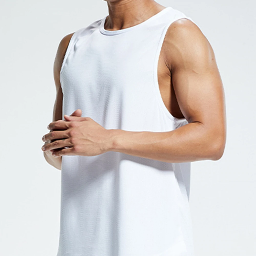 Men Summer Fitness Tank Tops Gym Workout Fitness T-Shirt Breathble Undershirts Sport Male Musle Sleeveless Vest Top