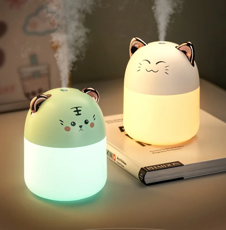 250ml Desktop Mini Air Humidifier With Colorful Atmosphere Light Cool Mist Aroma Diffuser For Home Bedroom Humidifier Purifier