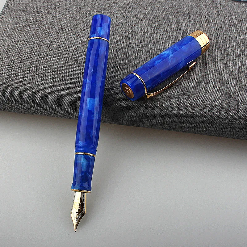 

Jinhao Centennial 100 Fountain Pen 18KGP Golden Plated M Nib 0.7mm Resin Ink Pen With A Converter Business Office Gift Pen