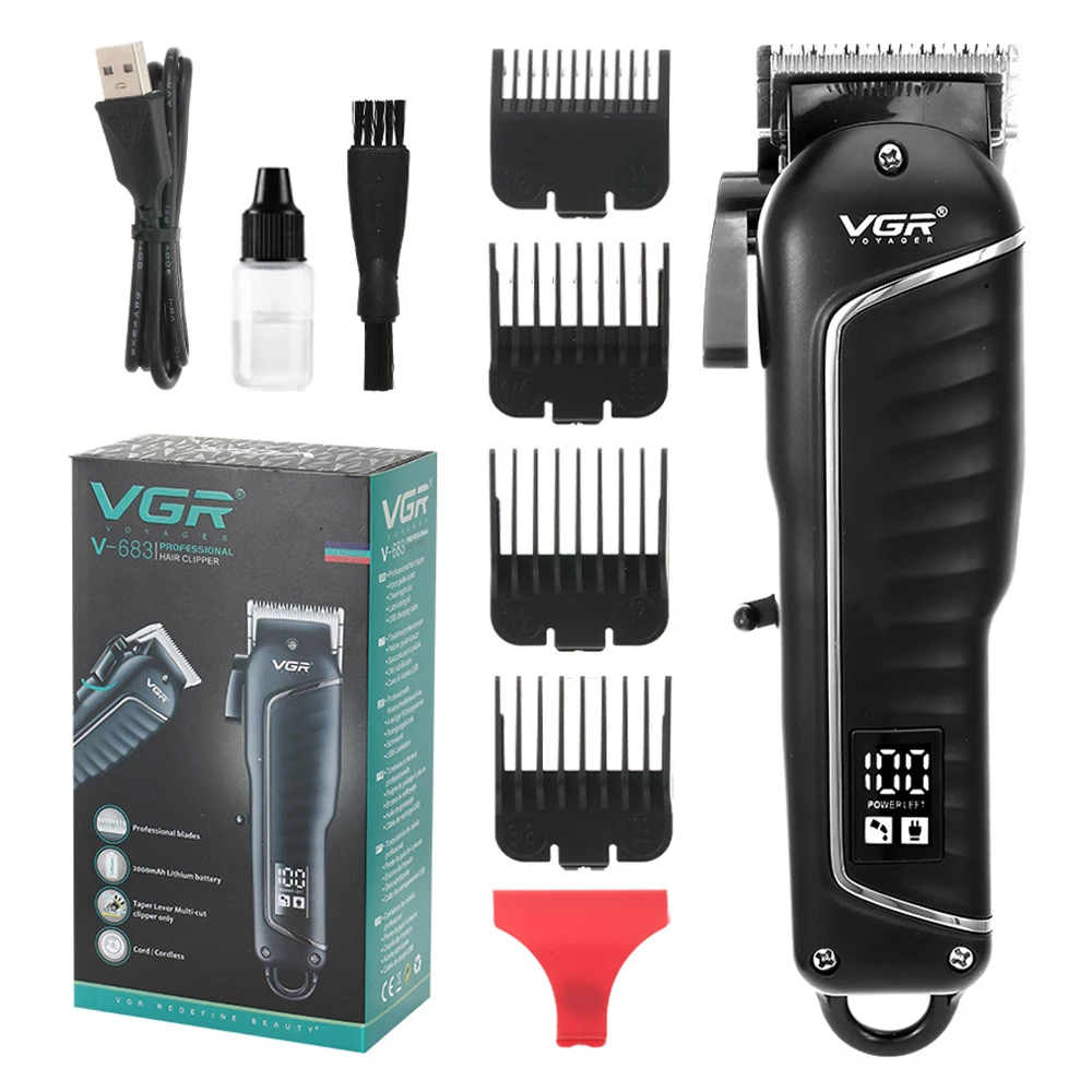 

VGR Rechargeable Clippers Hair Clipper Professional Electric Hair Trimmer Haircut Machine Men's Barber Hair Cutting Machine Tool