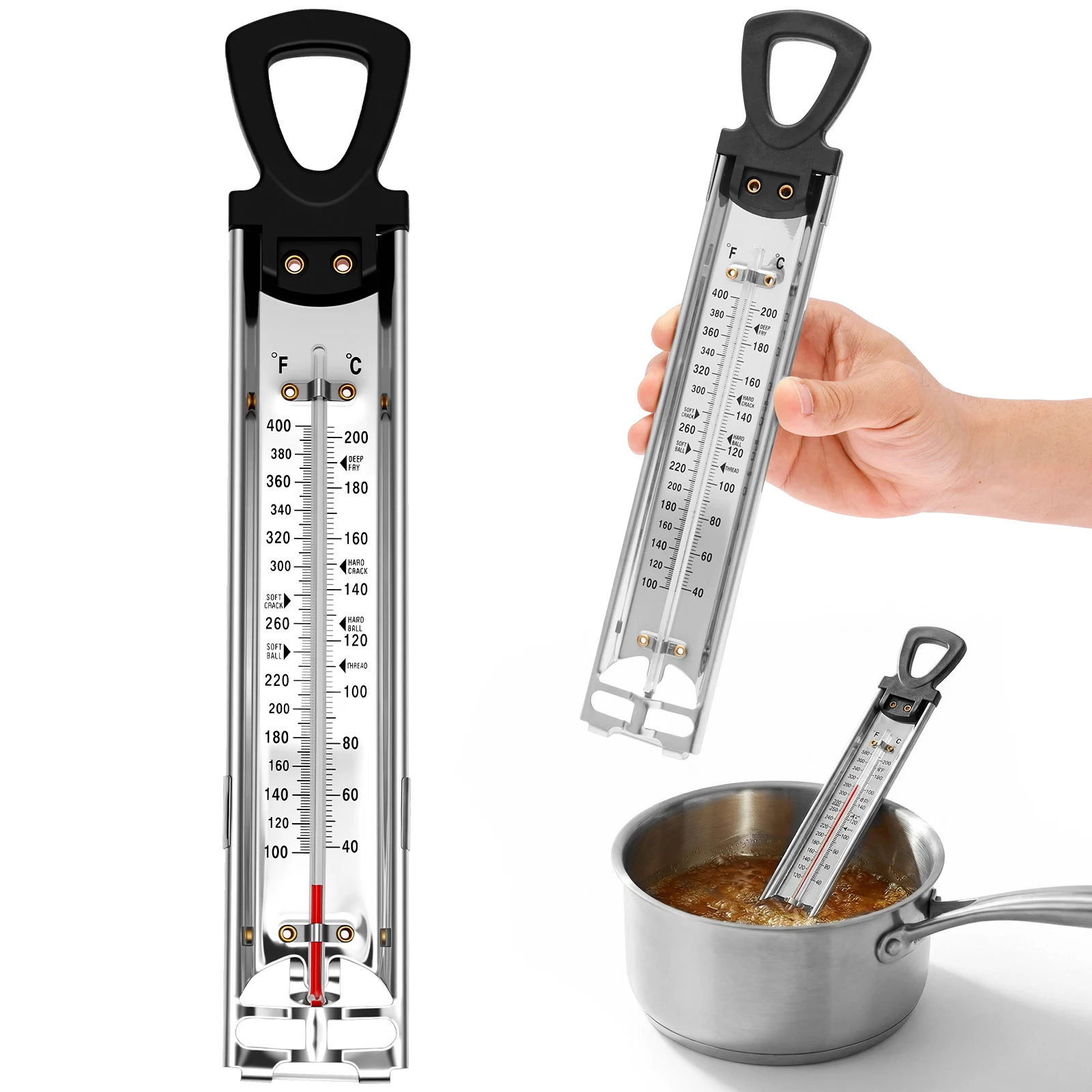 Candy Thermometer Instant Read Food Cooking Kitchen Digital Fry BBQ Thermometer Stainless Steel Meat Cake Milk Thermometer Tool