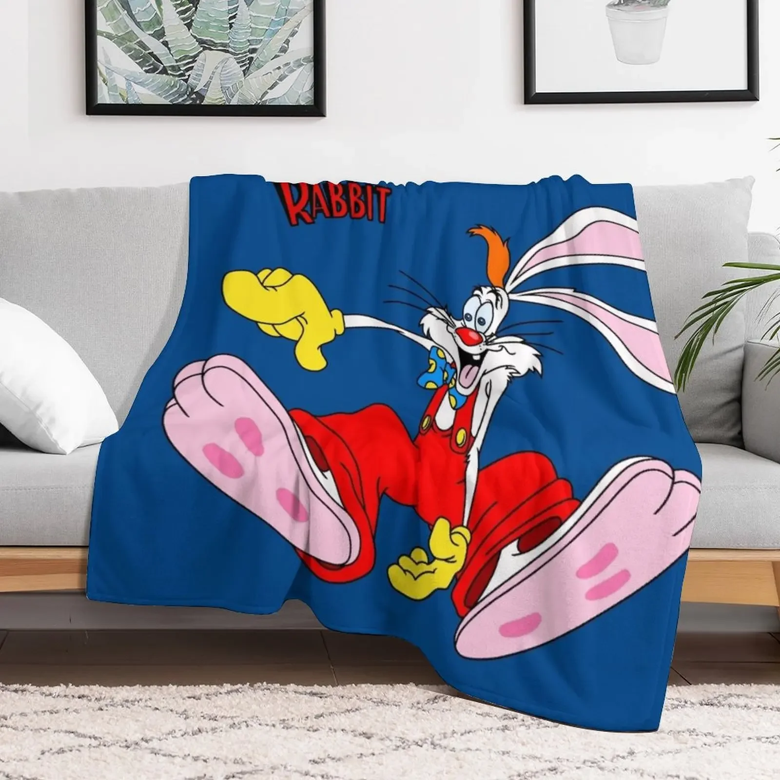 Roger Rabbit I Throw Blanket Plush Plaid on the sofa wednesday Blankets