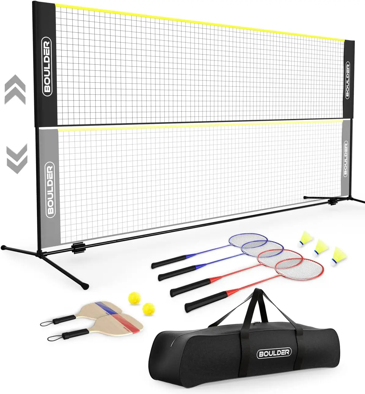 

Portable All-in-One Pickleball & Badminton Set with Adjustable Net, Paddles, Rackets for Outdoor Sports