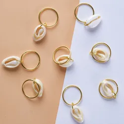 5Pcs Shell Tree DIY Hair Braid Dread Dreadlock Beads Clips Cuffs Hair Rings Golden Clasps Jewelry Dreadlock Accessories Braiders