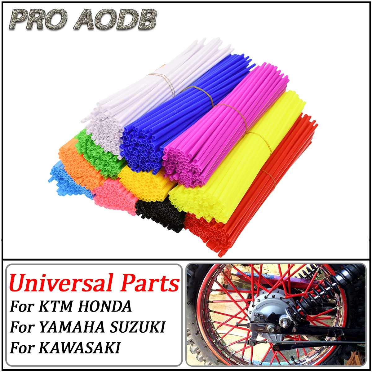 36pcs New Motorcycle Wheel Rim Spoke Wrap Kit Skin Cover 6.7 inch For MX Motocross Dirt Pit Bike Enduro Supermoto Honda Suzuki