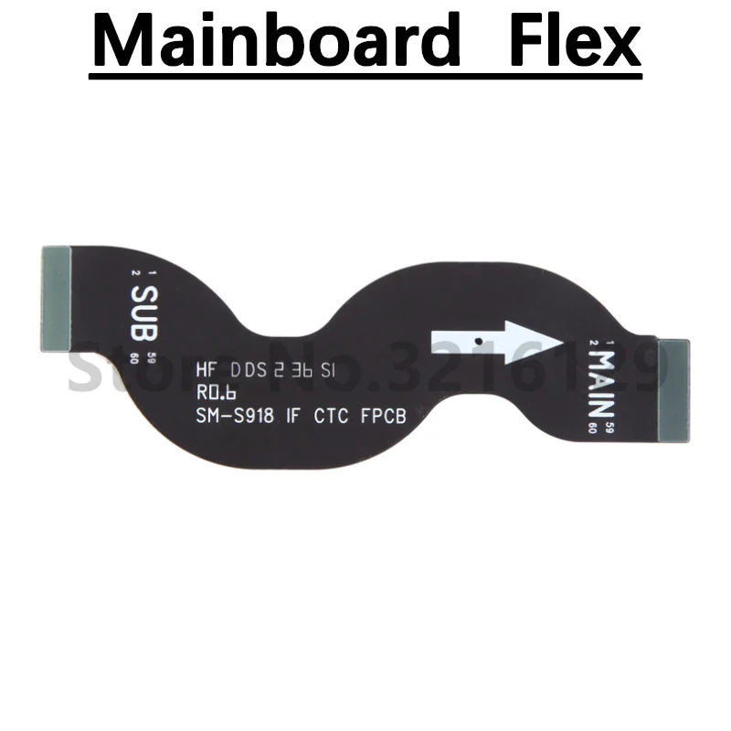 Charging Port Board For Samsung S23 Ultra Loudspeaker Ringer Buzzer Fingerprint Sensor On/Off Volume LCD Motherboard Flex Cable