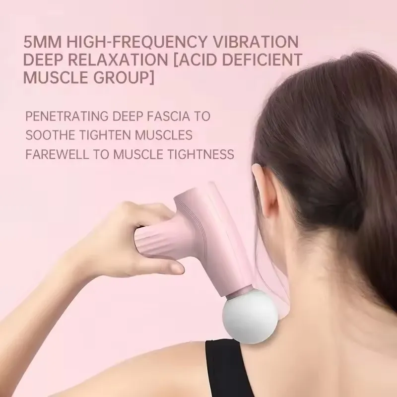Relaxation Massage Gun Mini Electric Massager for Body Neck Back Cervical Spine Fascia Fitness USB Rechargeable Portable