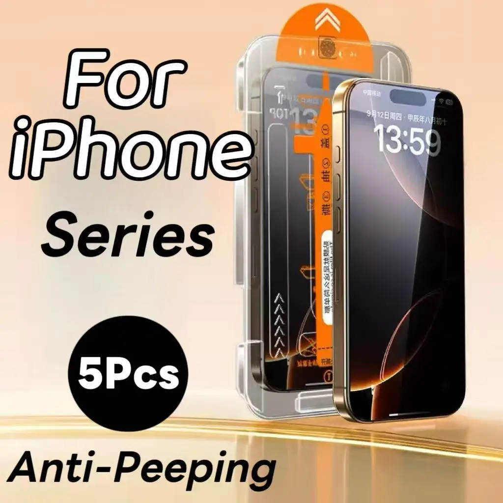 

5Pcs Tempered Glass Screen Protector for iPhone Series with Privacy Protection