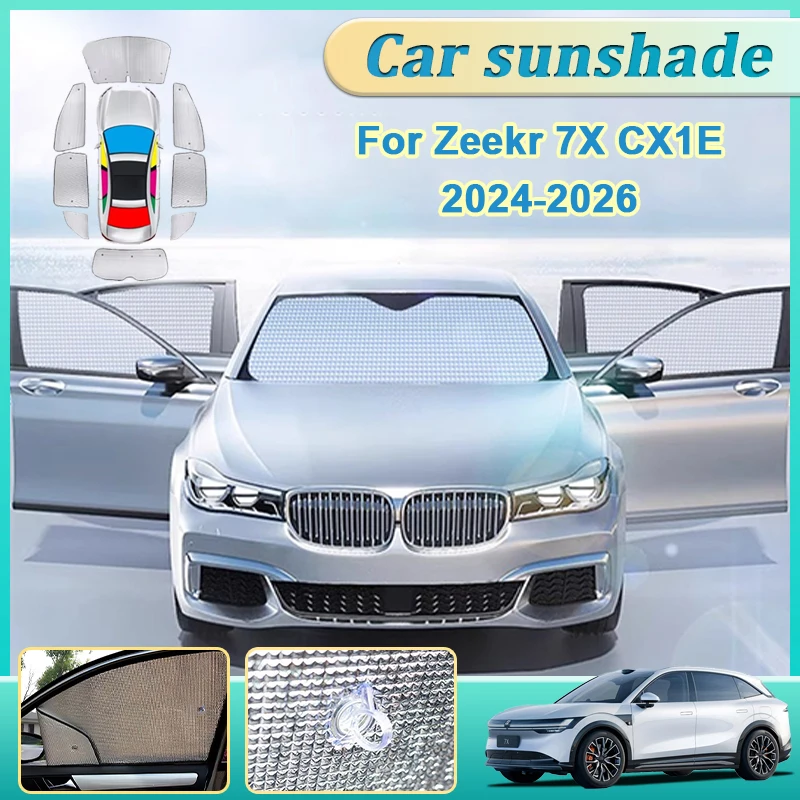

Full Car Sunshade For Zeekr 7X Accessories CX1E 2024 2025 2026 Heat Shielding Anti UV Sun Protection Visor Car Tools Accessories