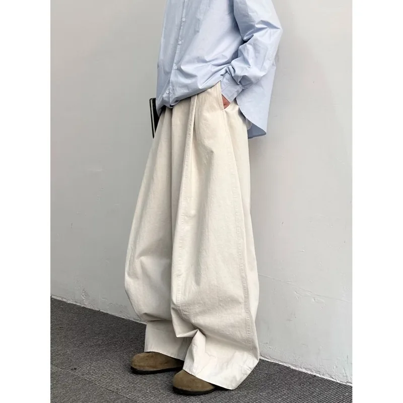 Men Women Elastic Waist Baggy Lantern Pants Loose Wide Leg Casual Trousers Oversized Streetwear Long Pants For Spring Autumn