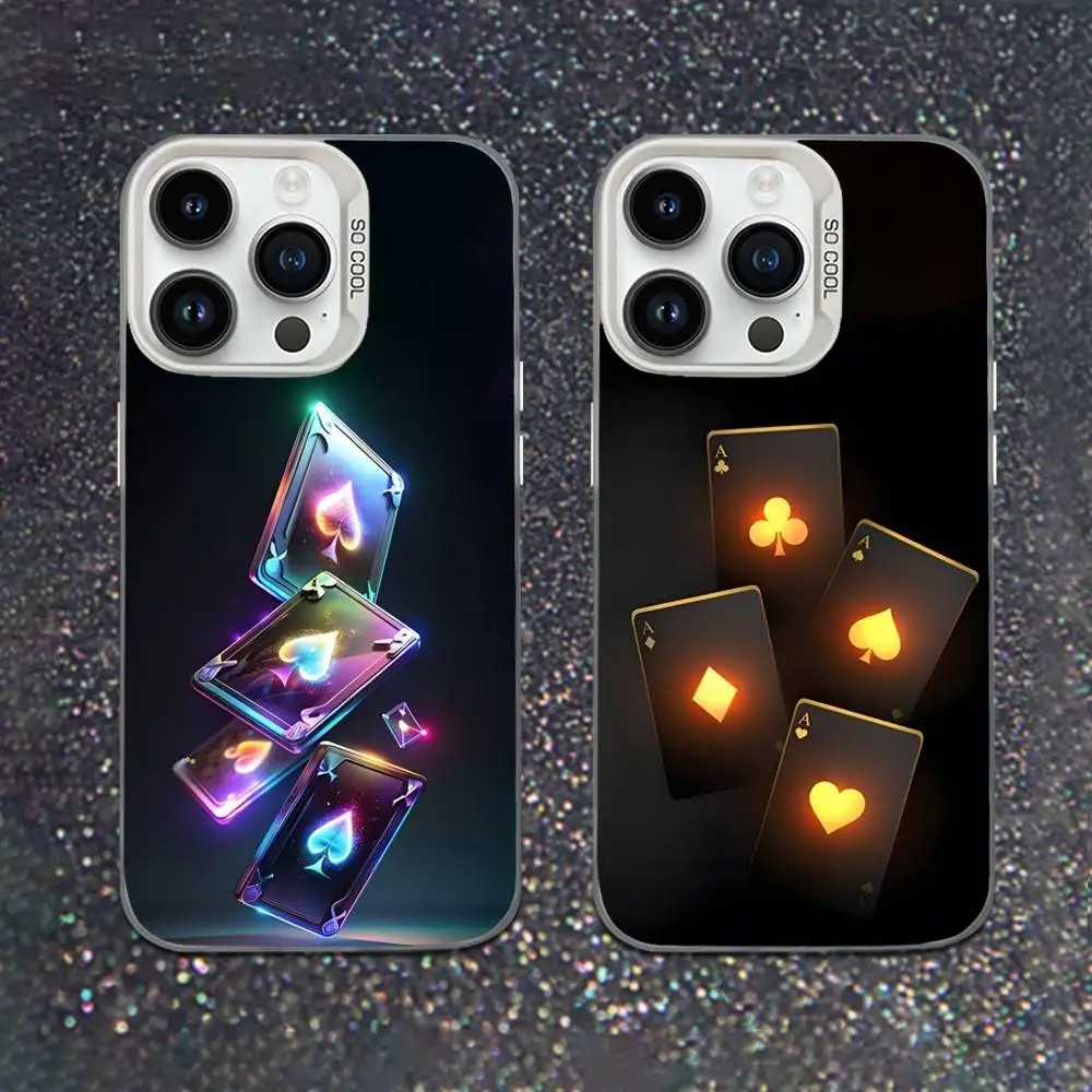 

Ace Art Spades Phone Case For iPhone 16,15,14,13,12,11,Mini,Pro,XS,SE,MAX White Matte Shockproof Cover