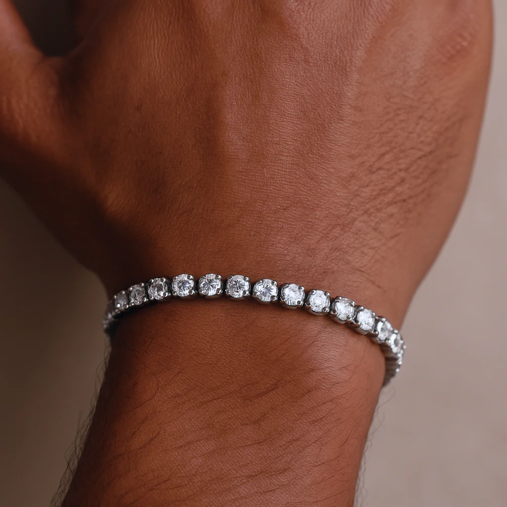 2026 New Hiphop Tennis Bracelets for Men Women Luxury Iced Out 4mm Zircon Crystal Gold Color Hand Chain Hippie Jewelry Gift