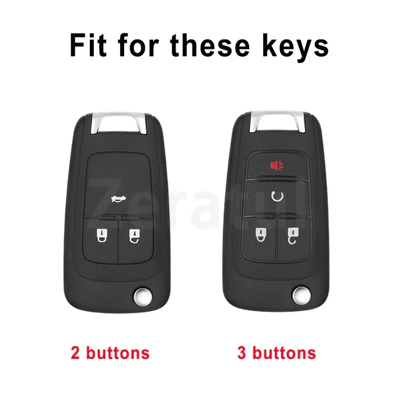 3/4 Buttons For Buick Chevrolet Chevy GMC Encore Terrain Malibu Camaro Cruze Impala Equinox Volt Spark Sonic Key Case Fob Cover view 2