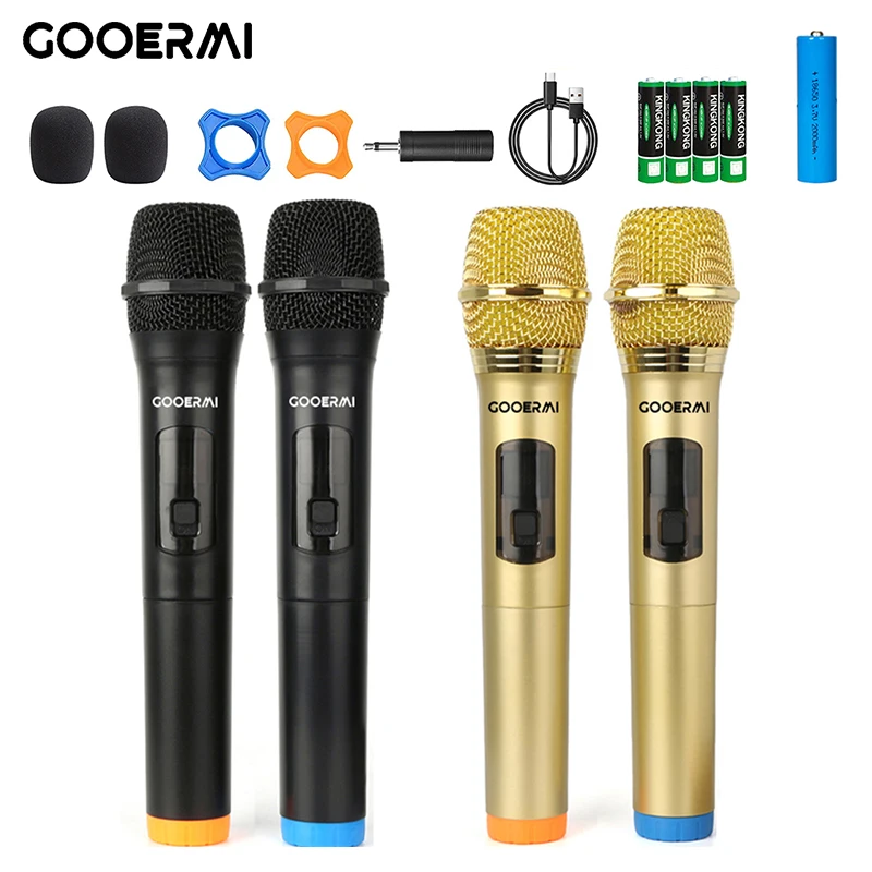 Wireless Microphone 2 Channels Handheld Mic Micphone For Party Karaoke Professional Church Show Meeting Stage Performance