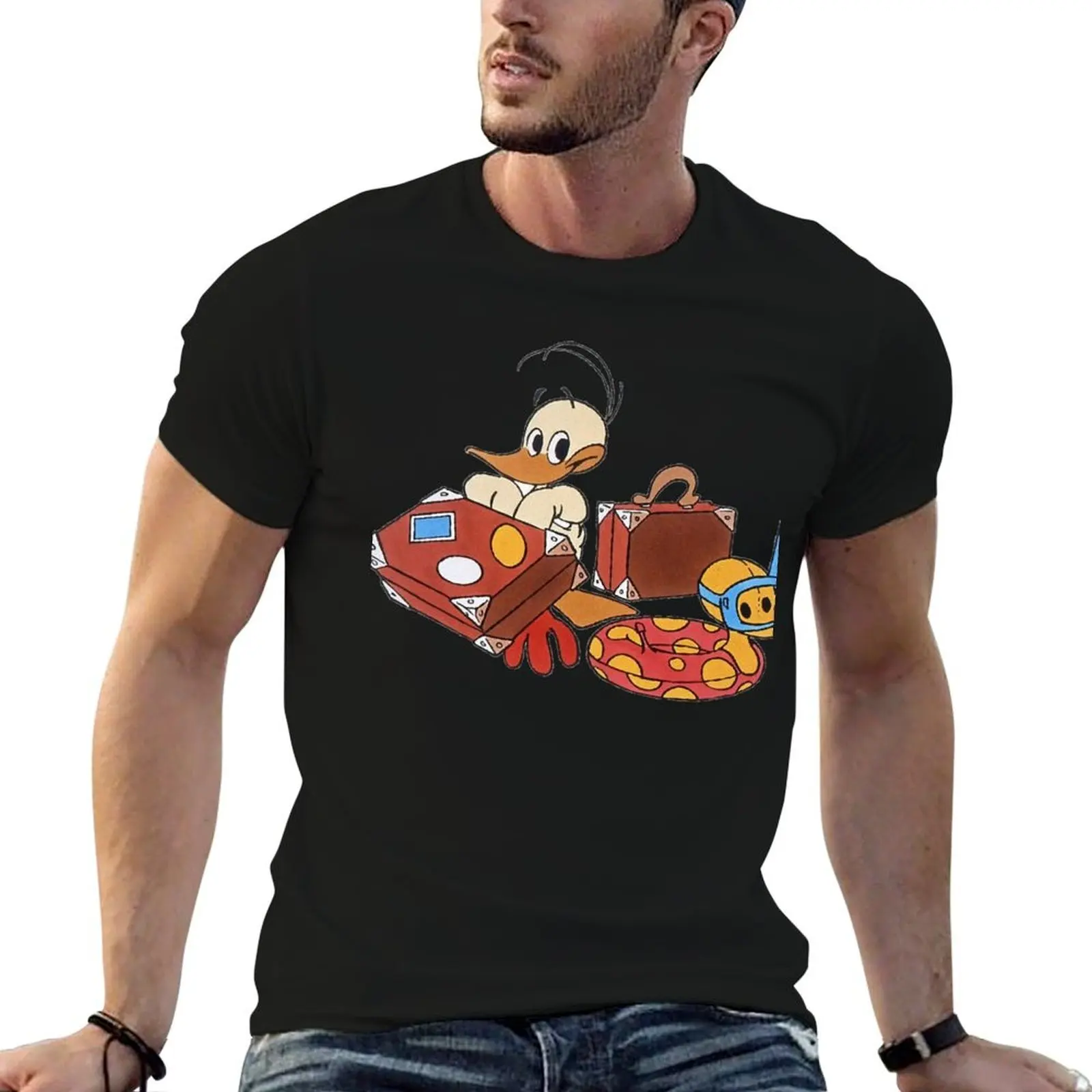 Camiseta Alfred j kwak, camisetas de algodão masculinas 100% anime, camisetas engraçadas para homens, camiseta de humor negro