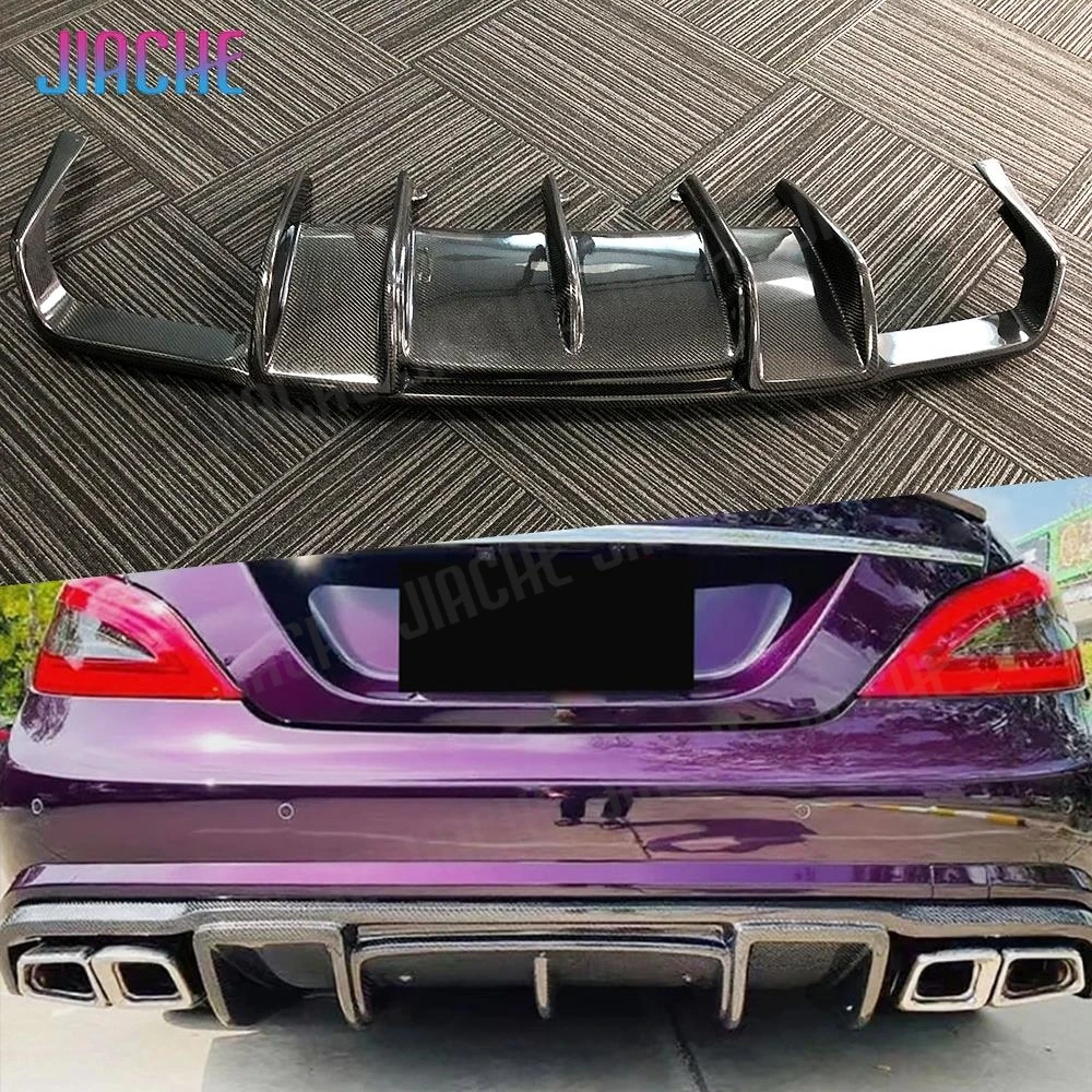 Carbon Fiber Hinten Lip Diffusor Spoiler Für Mercedes Benz CLS Klasse W218 CLS63 Für AMG Stoßstange 2012-2017 stoßstange Skid Platte Schutz