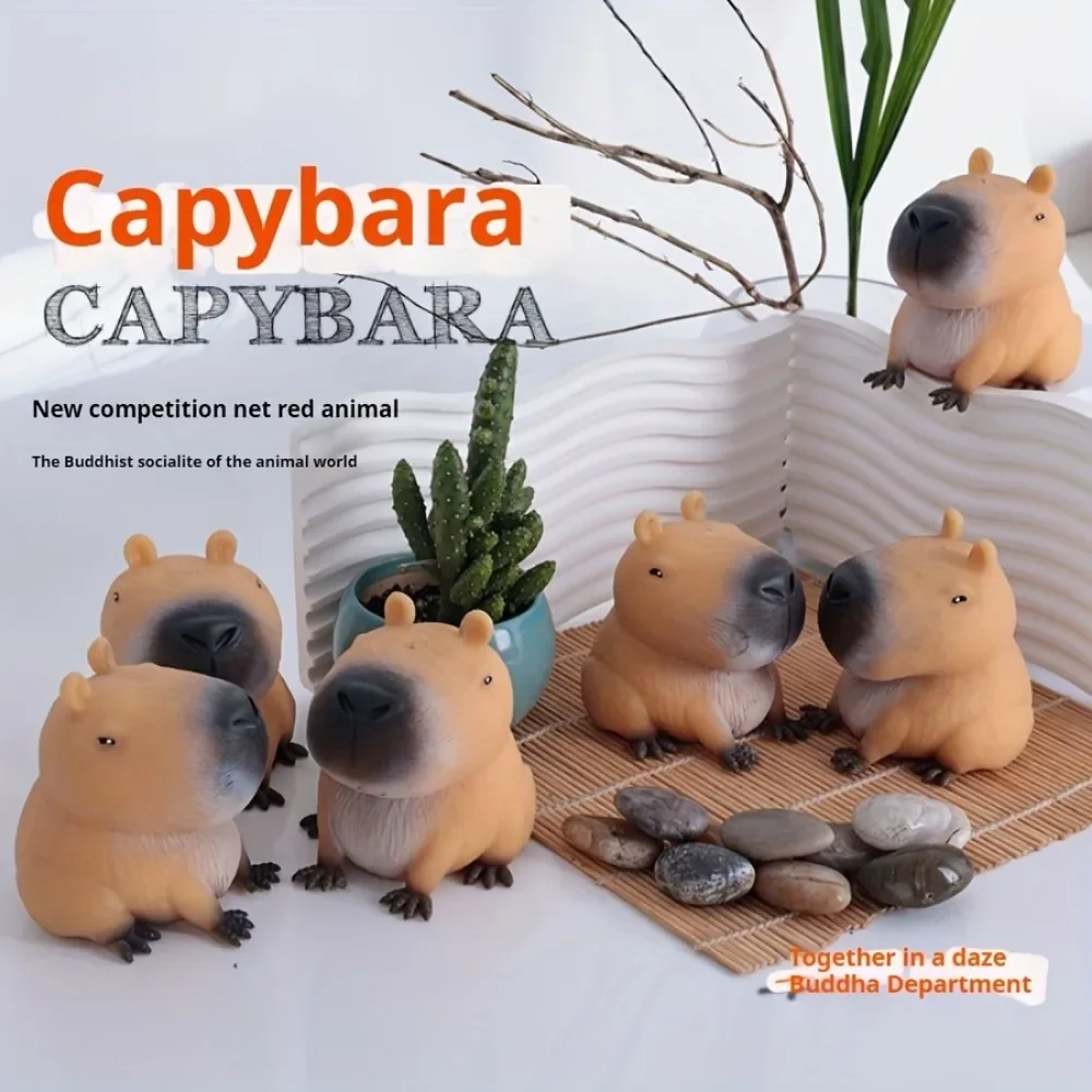 2pc Squeeze Capybara Relax Toy - Quick Rebound, Novelty Animal Design for Fun & Relaxation Durable TPR Material