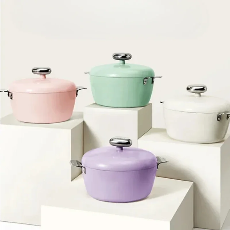 Non Stick Pebble Soup Pot, Double Ear Stovetop Pot, Suitable for Induction and Gas Cookers, High-Performance Cooking Pot