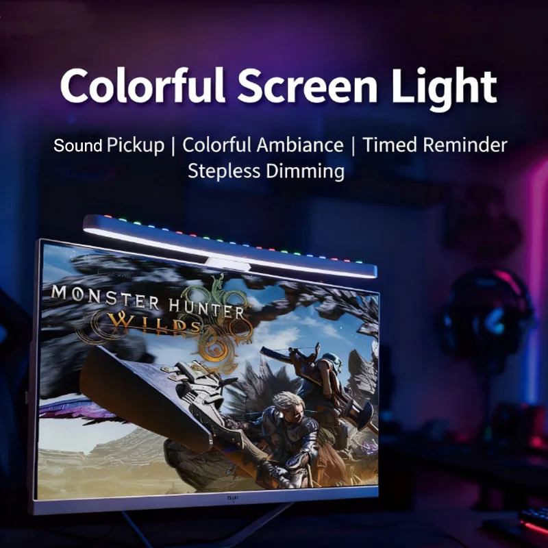 USB LED Desk Lamp Screen Hanging Light Curved or  Straight Screen Monitor Light Bar RGB Background Atmosphere Lights Gaming Room
