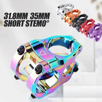 Vástago de bicicleta morado, plateado, rojo y naranja de 35mm para horquilla de manillar de 31 y 8mm, abrazadera de vástago de bicicleta corta, puente de bicicleta de montaña de aluminio 31,8